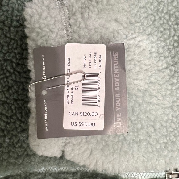 NWOT Eddie Bauer We Wander Hoodie Jacket Coat in Mineral Green - Picture 8 of 9
